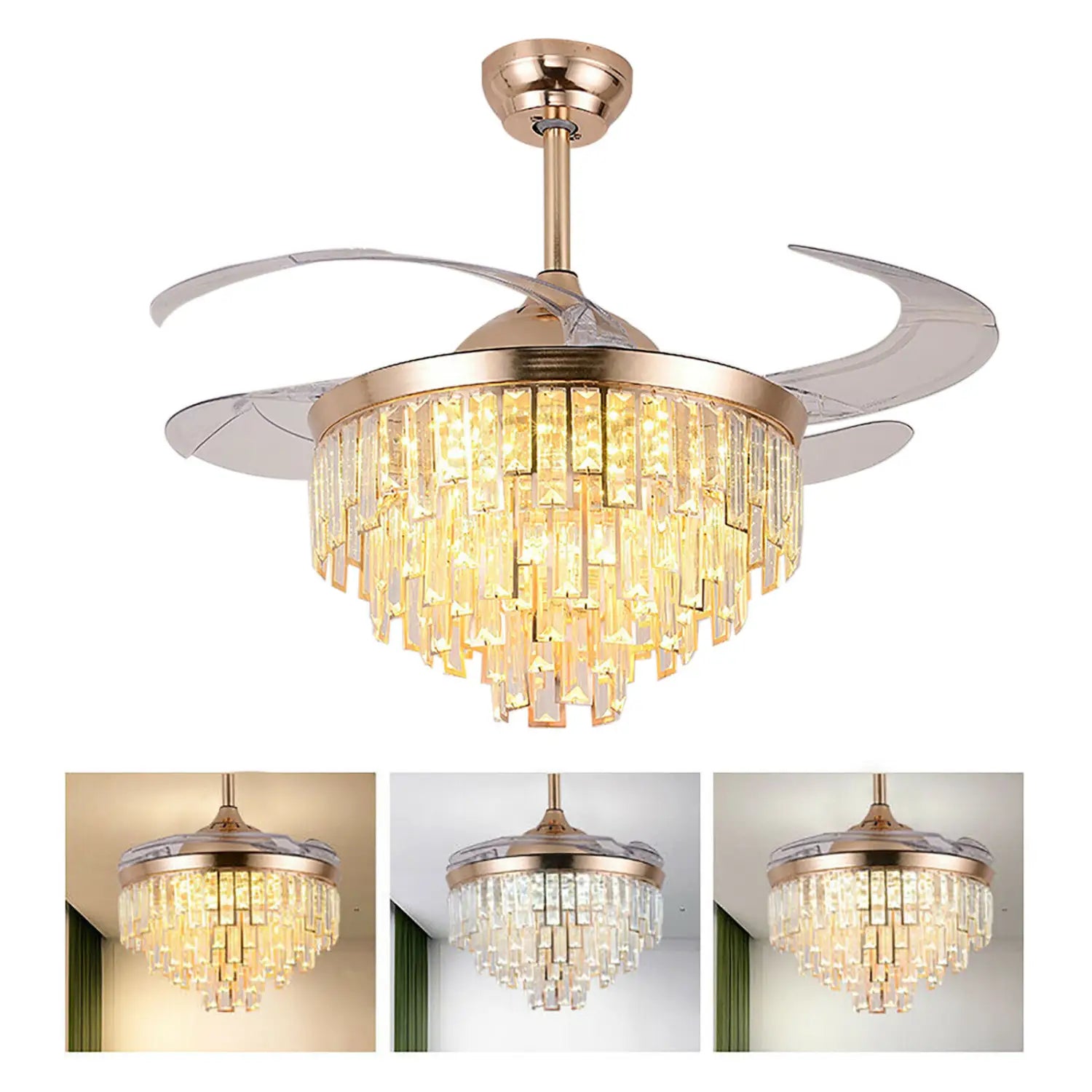 Modern Crystal Dimmable LED Ceiling Light - Chandelier Lamp