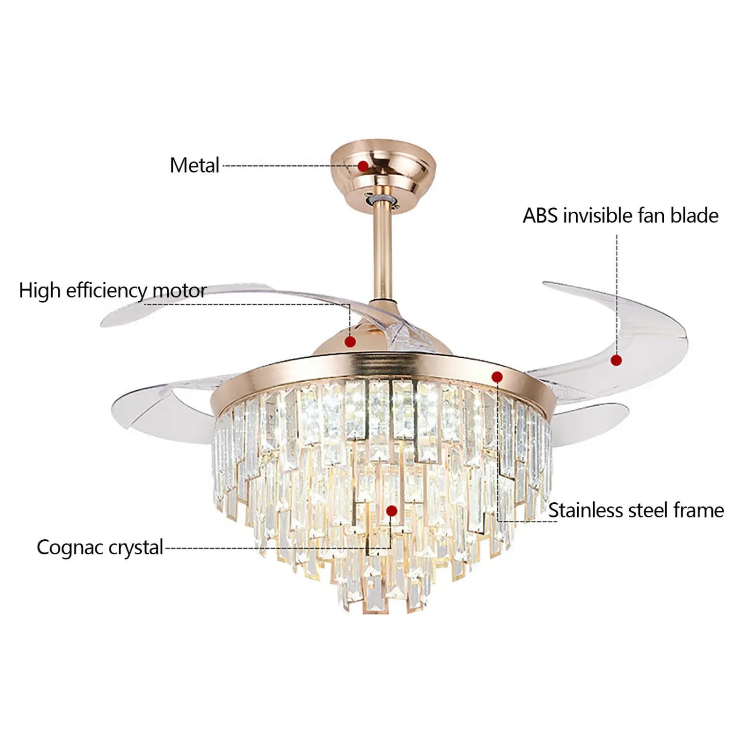 Modern Crystal Dimmable LED Ceiling Light - Chandelier Lamp