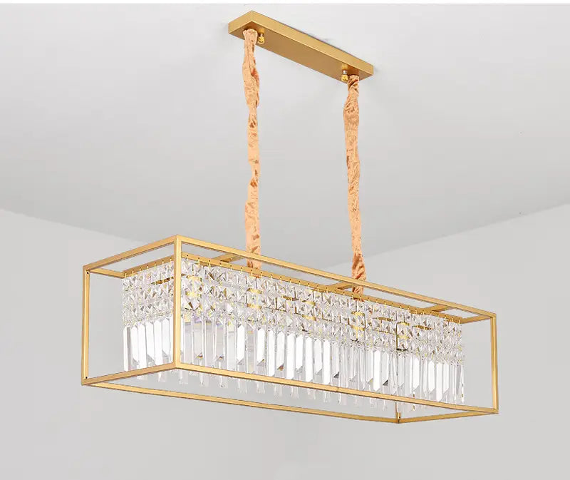 Modern Crystal Chandelier Black /Gold Haning Lamp For Dining