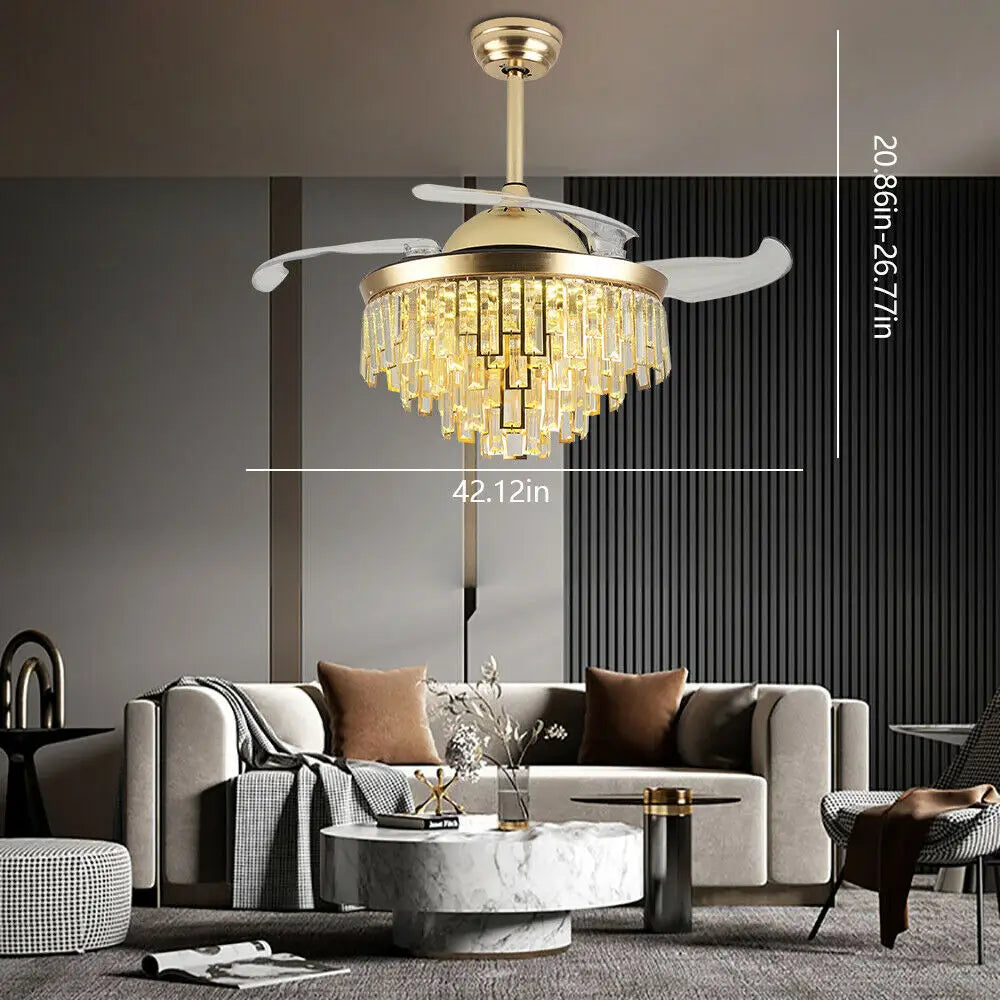 Modern Crystal Dimmable LED Ceiling Light - Chandelier Lamp