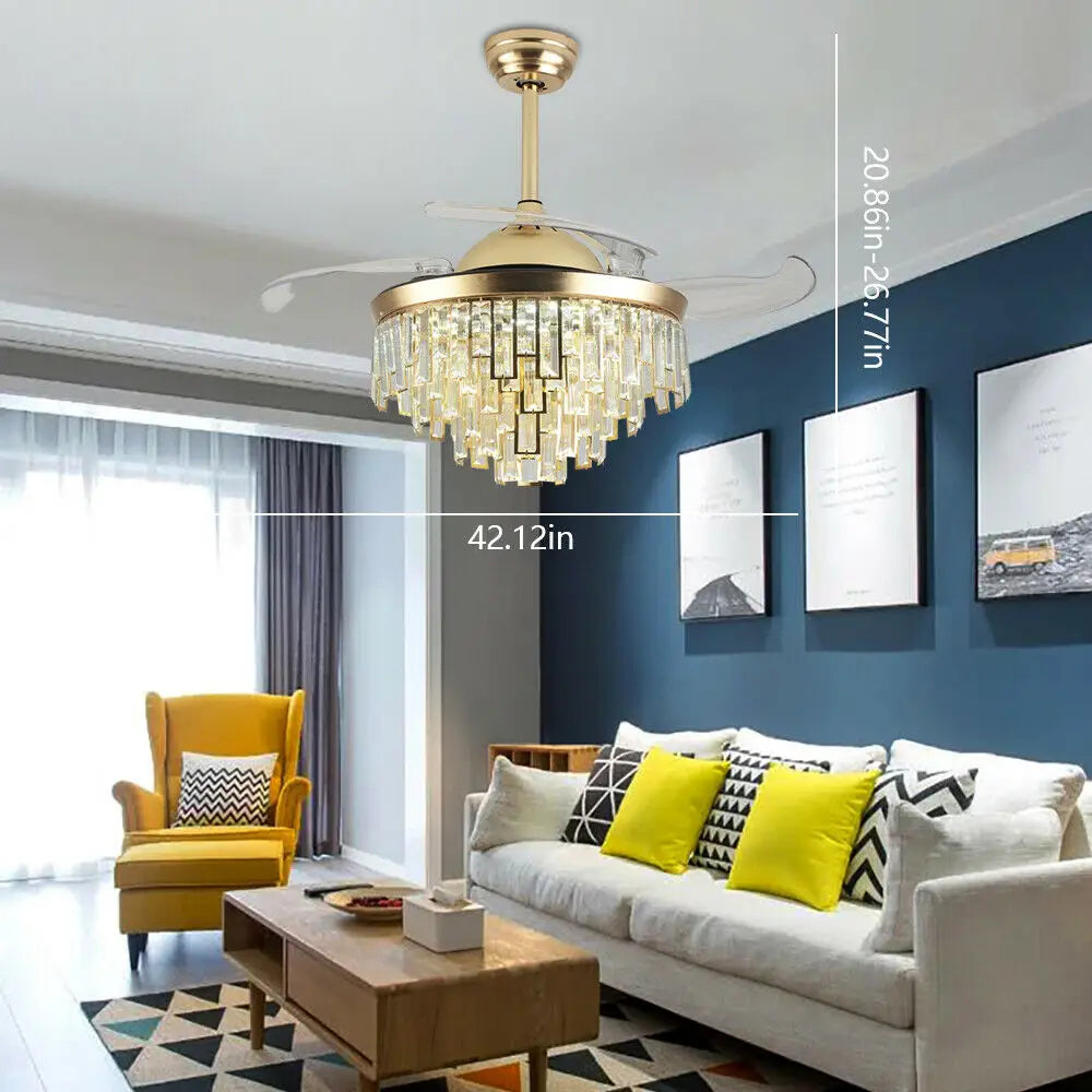 Modern Crystal Dimmable LED Ceiling Light - Chandelier Lamp