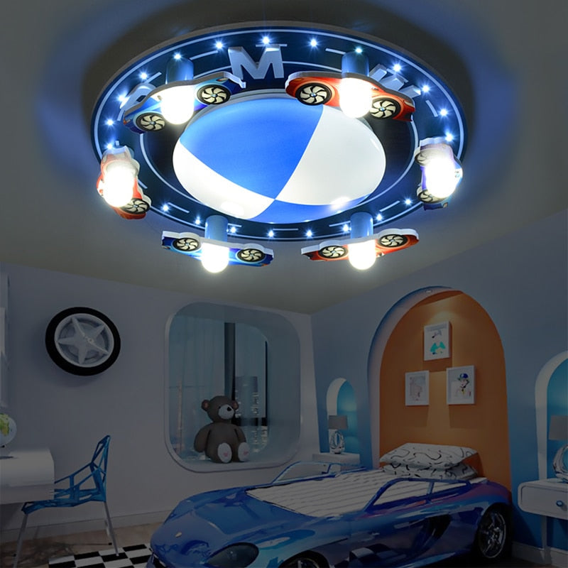 Modern LED Bedroom ceiling chandeliers for Children room Creative  personality blue pink kid roo…