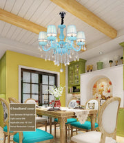 Crystal Chandelier Lighting Mediterranean Lamp Blue Lights For Kids Living Room Bedroom Coffee Shop Hotel Luxury Hanging Lamp