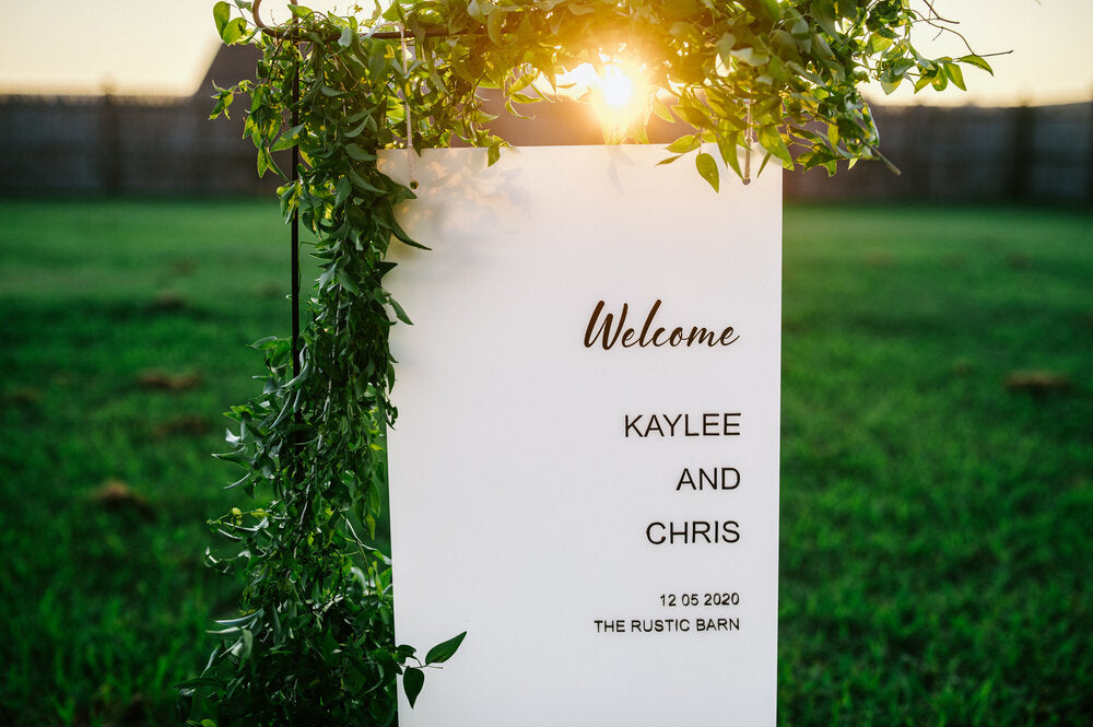 24 x 36 Frosted Acrylic Welcome Sign with White Acrylic Lettering – Von  Creative Co.