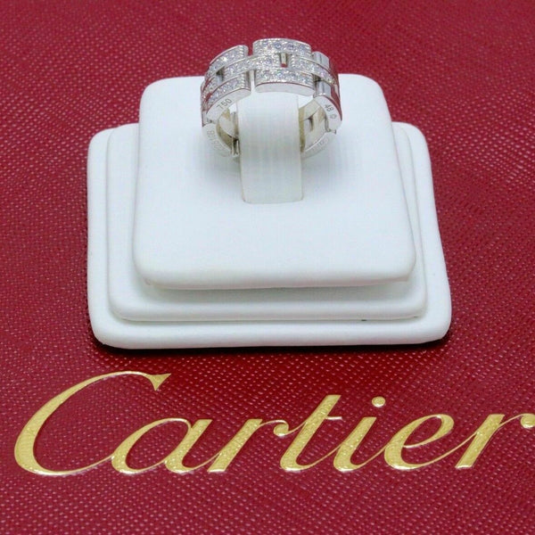 Cartier Maillon Panthére Diamond 18KYG Band Ring Size 52 (US 6