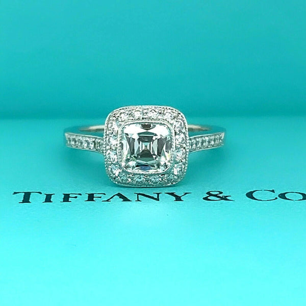 Tiffany & Co GRACE Princess Diamond 0.89 tcw Engagement Ring Diamond  Certificate