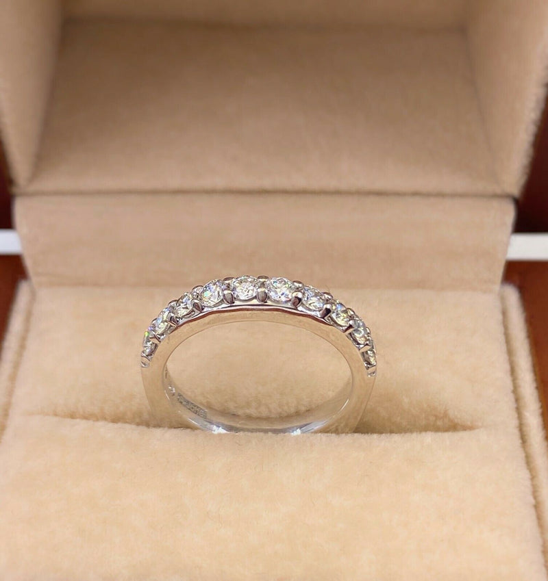 Le Vian 18k White Gold Round & Baguette Diamond Wedding Band Ring 1.55 tcw