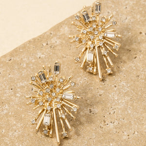 Gem Bursting Stud Earrings - Boho Luxe Boutique