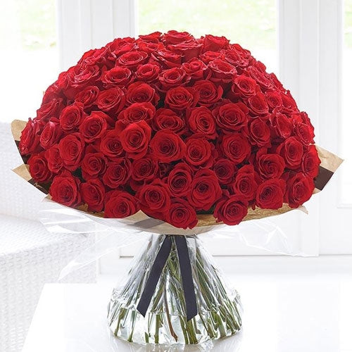 Bouquet de 100 roses rouges - Livraison aux Émirats Arabes Unis - Boutique  en ligne - The Perfect Gift Dubai®