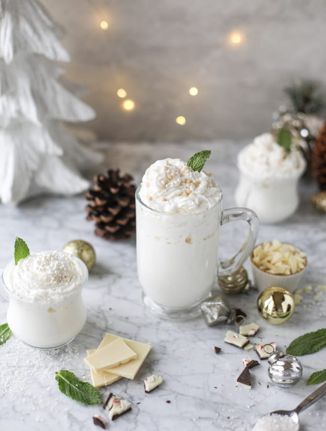 christmas drink white chocolate peppermint herb