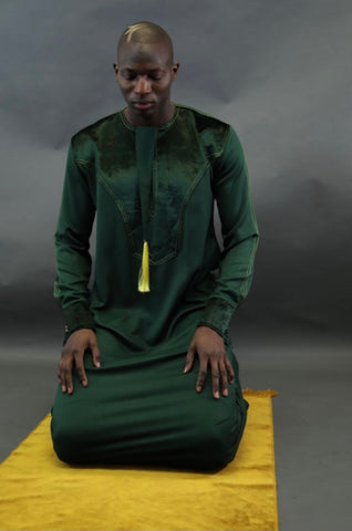 Collection Aïd 2022 - Qamis Aïd - Qamis Signature Green Velvet Ibn Musa