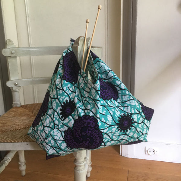 Tsuno Tie Bag PDF sewing Pattern and video tutorial - project bag knitting - bento bag - produce bag