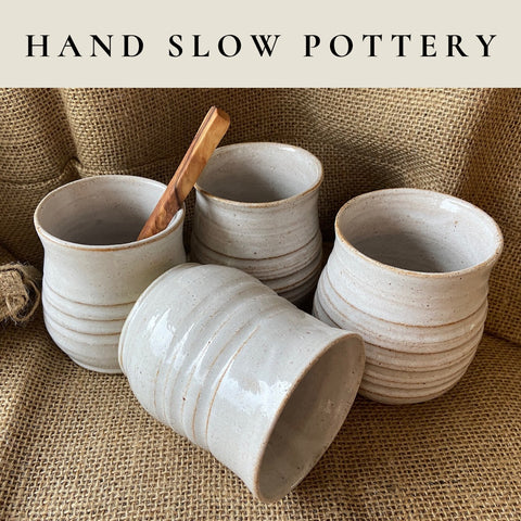 Jessica Rasmusson - Hand Slow Pottery- white ceramic cups