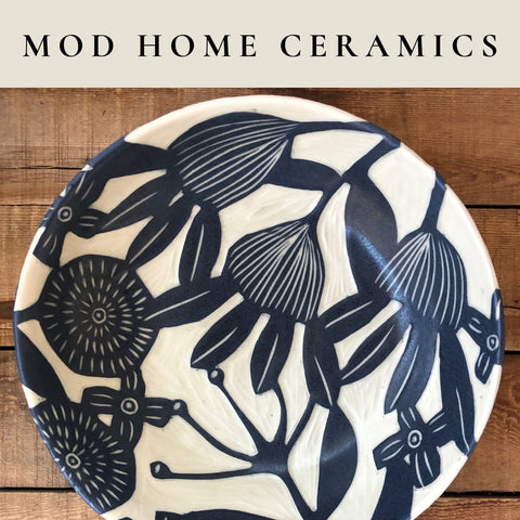 Nicole Pepper - Mod Home Ceramics, blue and white ceramic plate