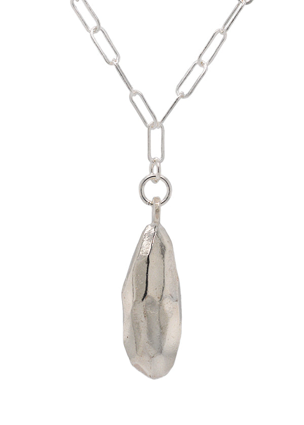 sterling silver rock drop necklace that represents inner strength and joy