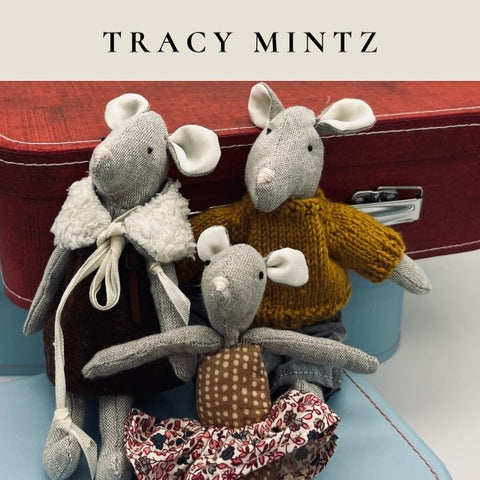 Tracy Mintz knit mice dolls