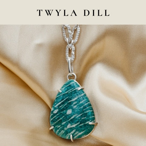 Twyla Dill green gemstone necklace