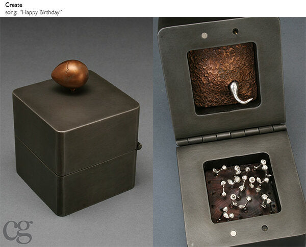 happy birthday bronze egg music box sculpture - art to celebrate life