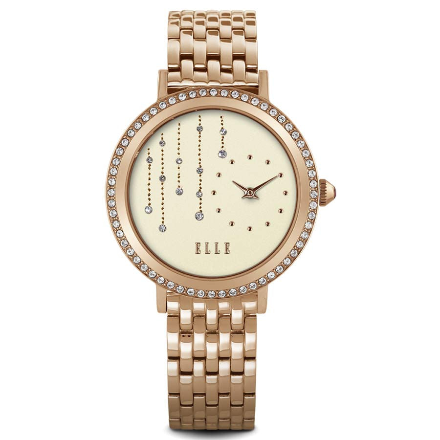 Sparkling Drops Watch with IP Gold Band – ELLE Time & Jewelry