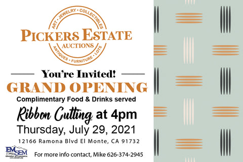 Pickers Estate Auctions Grand Opening Flyer