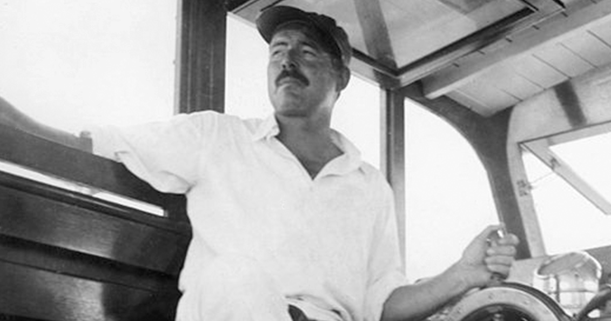 Ernest Hemingway aboard his boat "Pilar" , 1934.