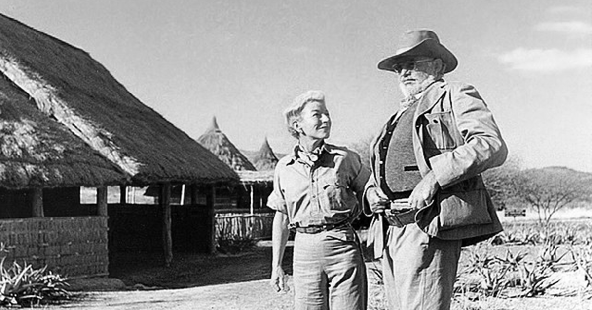 Ernest and Mary Hemingway on safari in Kenya, Africa, 1953-1954.