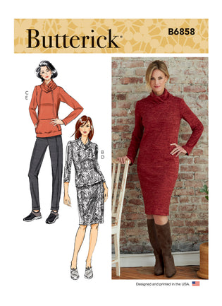 Butterick Sewing Pattern B6882 - Misses' Jacket, Dress, Top, Pants and  Sash, Size: B5 (8-10-12-14-16) 