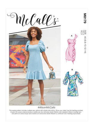 McCalls Sewing Pattern 8177 Misses' Dresses and Belt