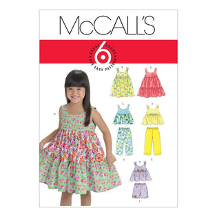 McCall's M7709 Girls' Sz 3-4-5-6 Knit Tops+ Dresses+ Leggings Very Easy  to Sew