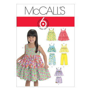 MCCALLS Pattern M7709 Girls Tops, Dresses, and Leggings Sizes 3-4-5-6