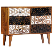 Load image into Gallery viewer, Sideboard with Printed Pattern 35.4&quot;x11.8&quot;x27.6&quot; Solid Mango Wood