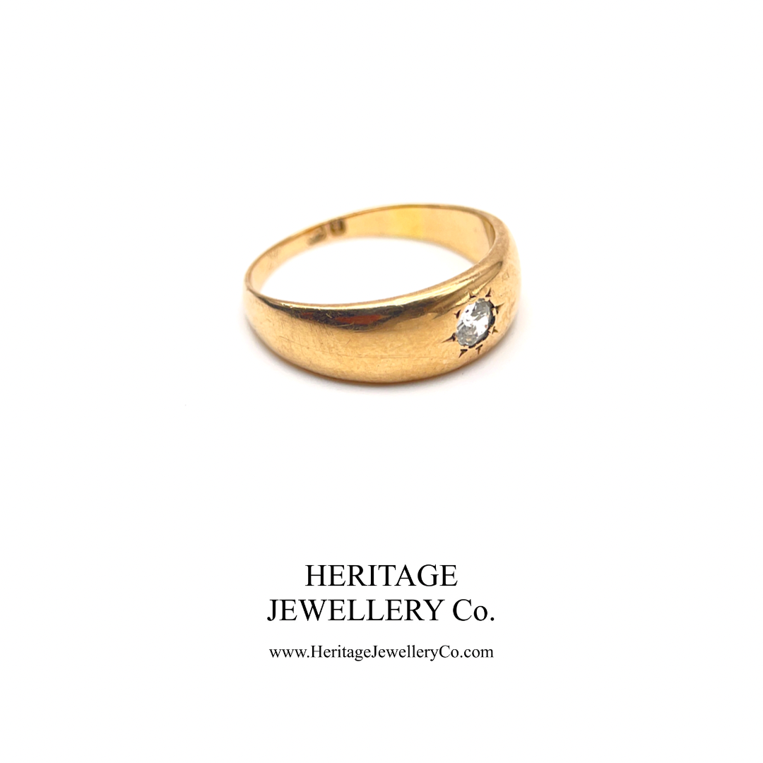 Antique Victorian Diamond Gypsy Ring (18ct gold; c.1885)