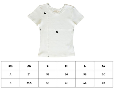 Size Chart Ethical & Sustainable Organic Micro Rib Fitted T-shirt