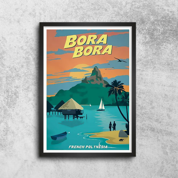 Affiche Vintage Bora Bora Plaque Ton Mur 