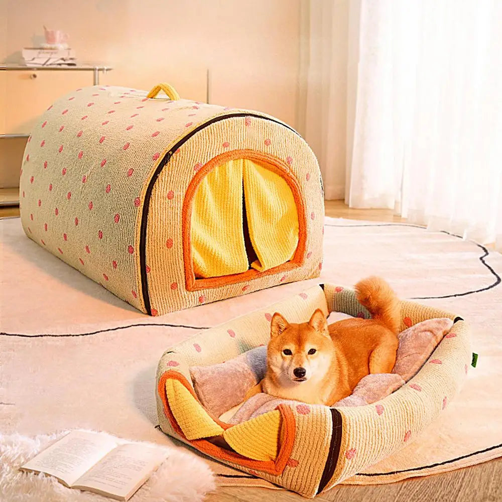 Enclosed Dog Cat Bed House 8
