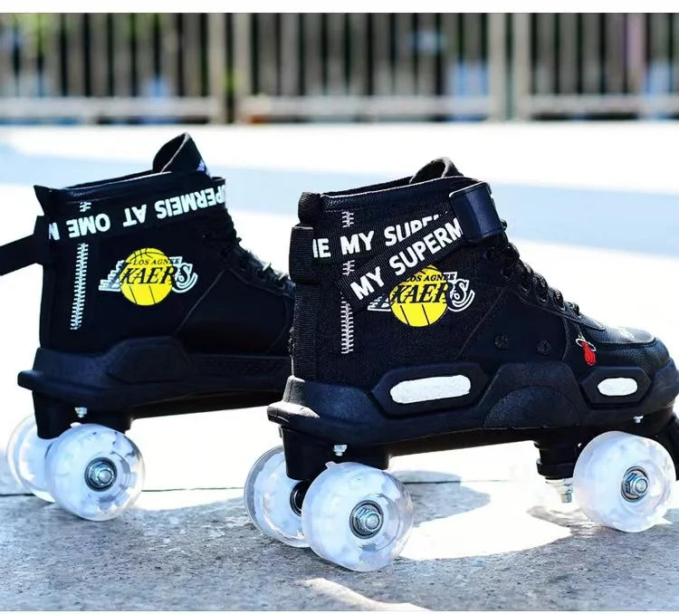 Lakers Double Row LED Roller Skates 5