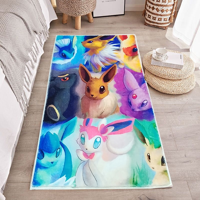 Mew Cute Pokemon Kawaii Living Room Pokemon Rug Carpet - Binteez