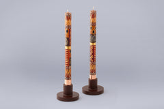 Pair of Hand Painted Taper Candles