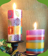 Magic Garden hand painted candles