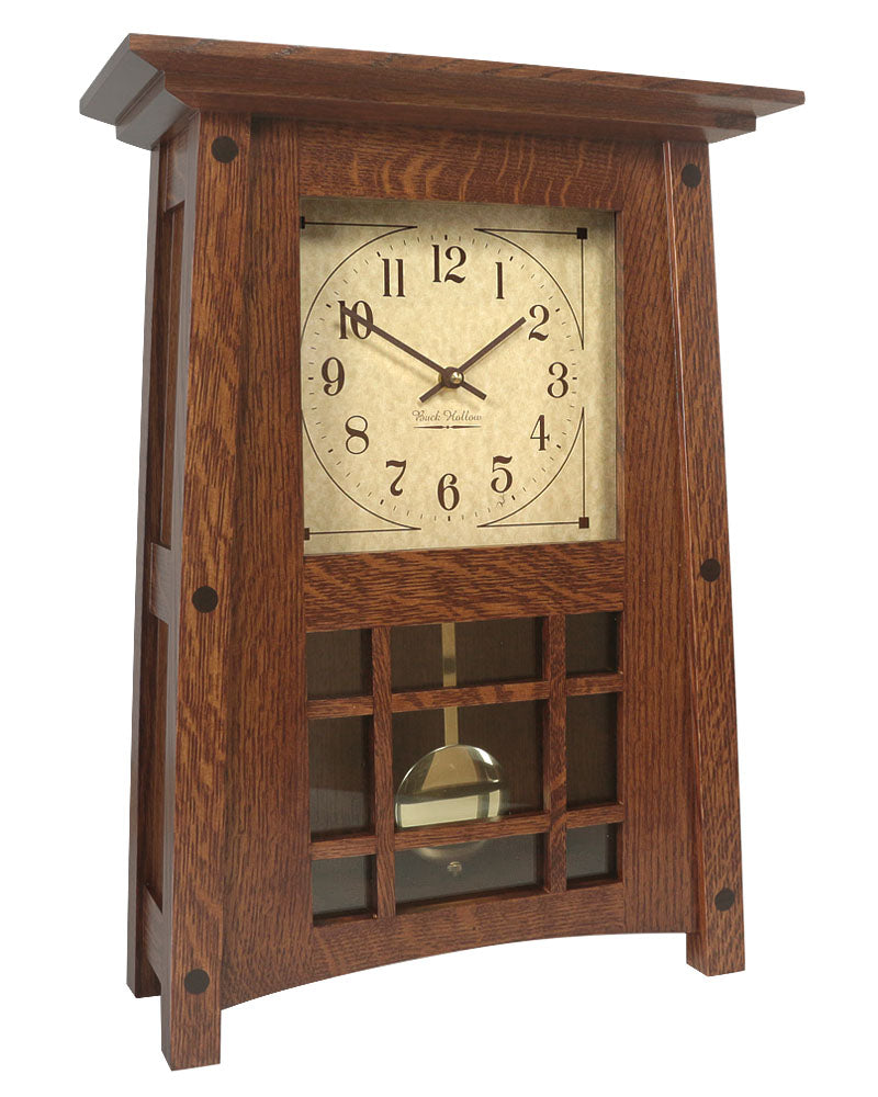 Amish Mccoy Craftsman Mantel Clock Quarter Sawn Oak Maclin Studio