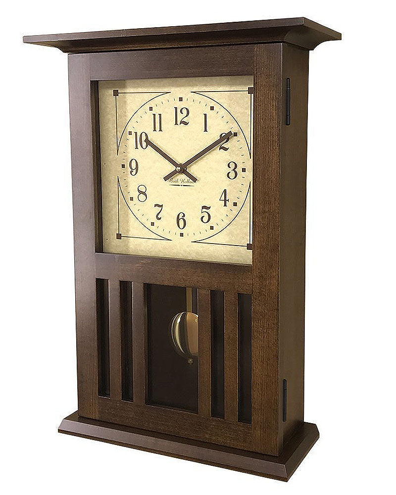 Amish Craftsman Mission Wall Clock Brown Maple Maclin Studio