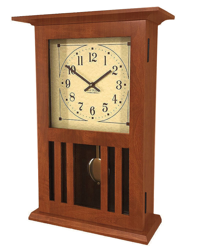 Amish Craftsman Mission Wall Clock Cherry Maclin Studio