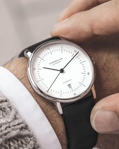 Sternglas Naos Automatik White / Black Watch on wrist