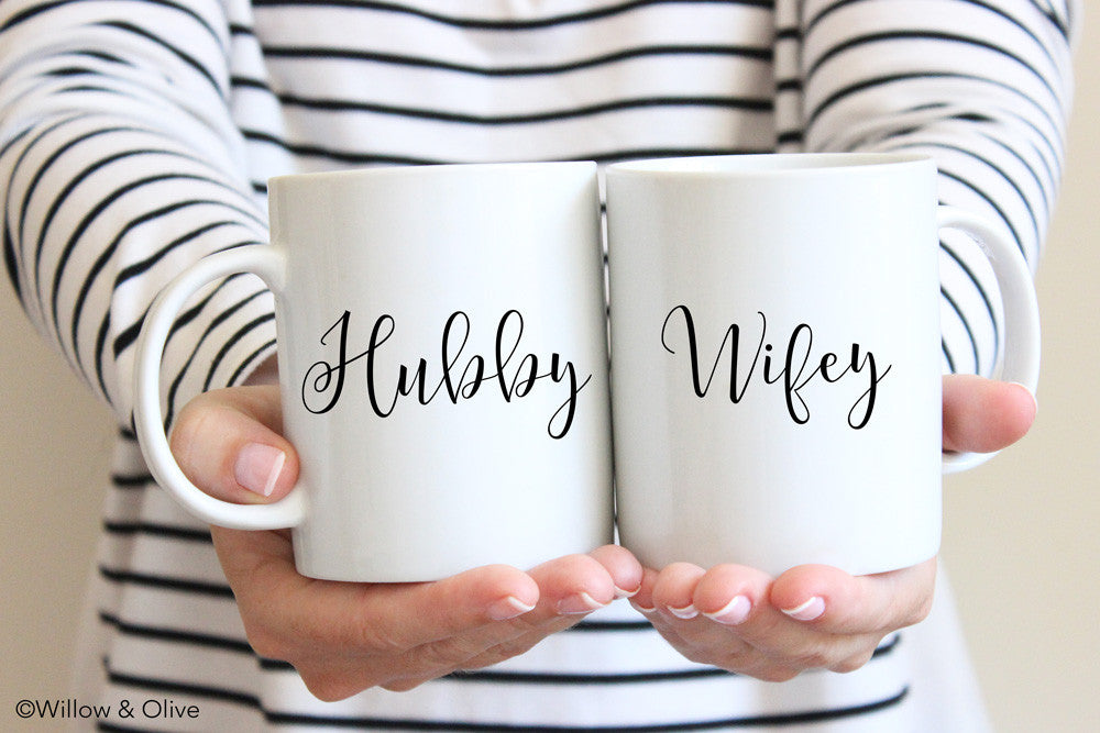 hubby wifey coffee mugs