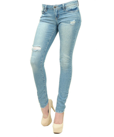 Cut my knees distressed slim skinny jeans Just USA – Pinkracks