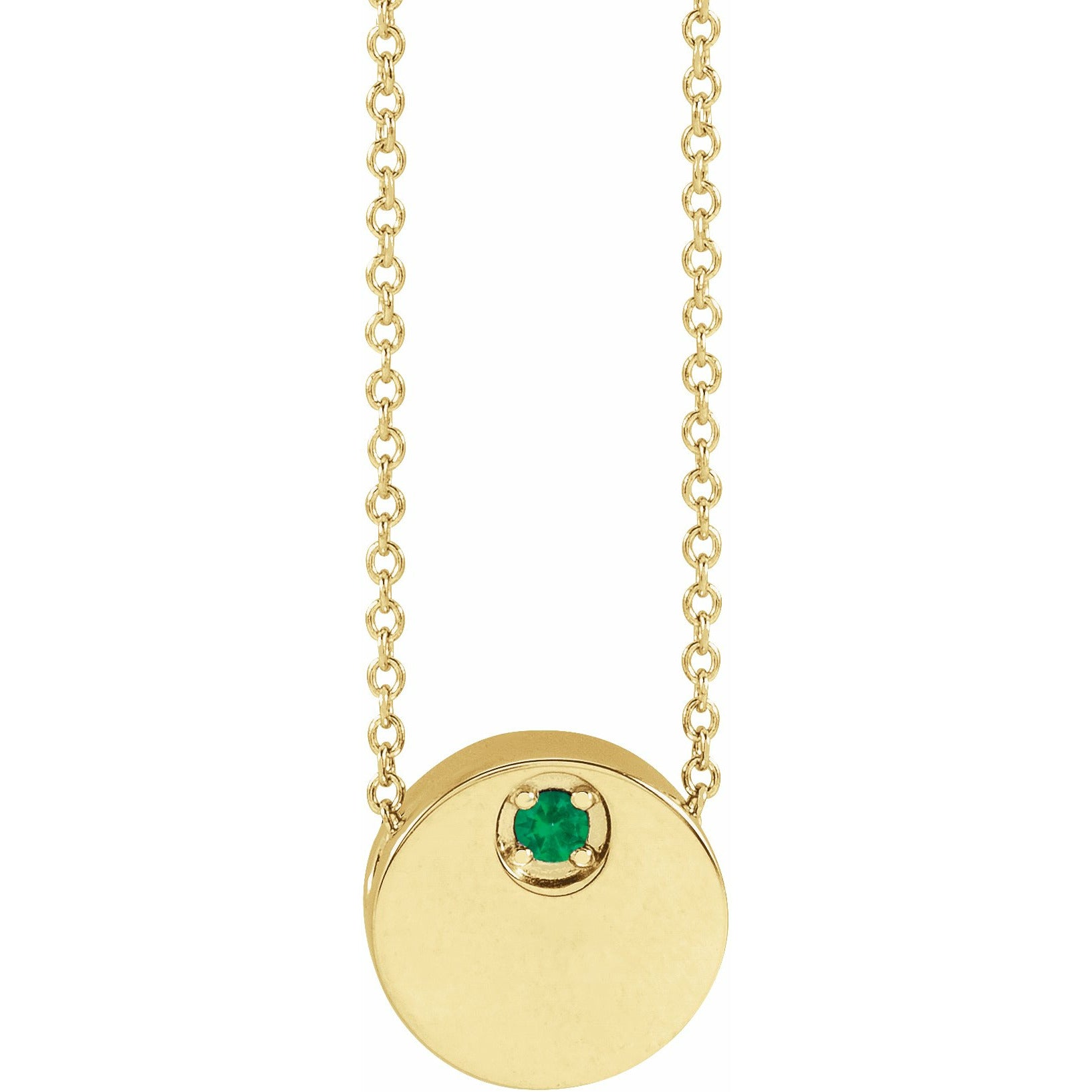 Petite Emerald Disc Necklace - margeaux and co product image