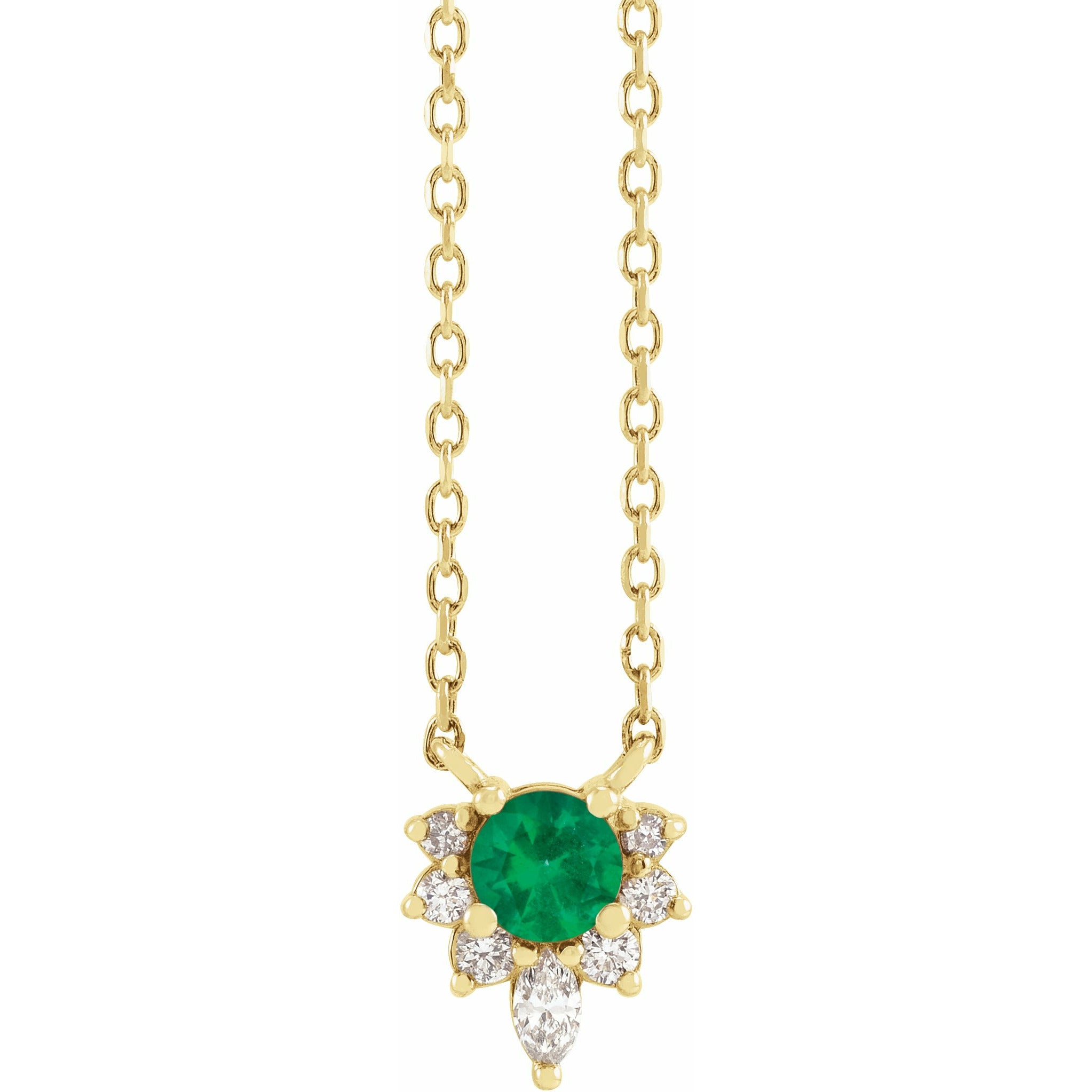 Starburst Emerald + Natural Diamond Necklace - margeaux and co product image