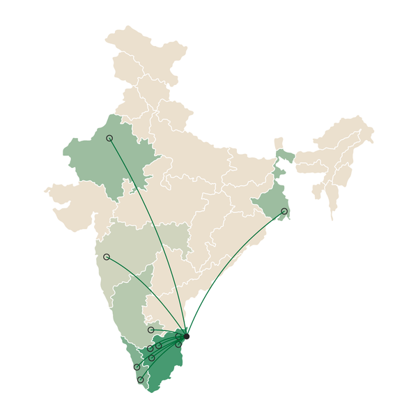 Places we shipped in our first month. India Map. rodanotes.com Roda Notes. Desk Notebook.