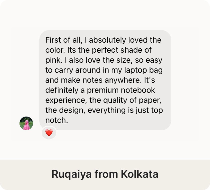 Ruqaiya from Kolkata review on the Desk Notebook by Roda