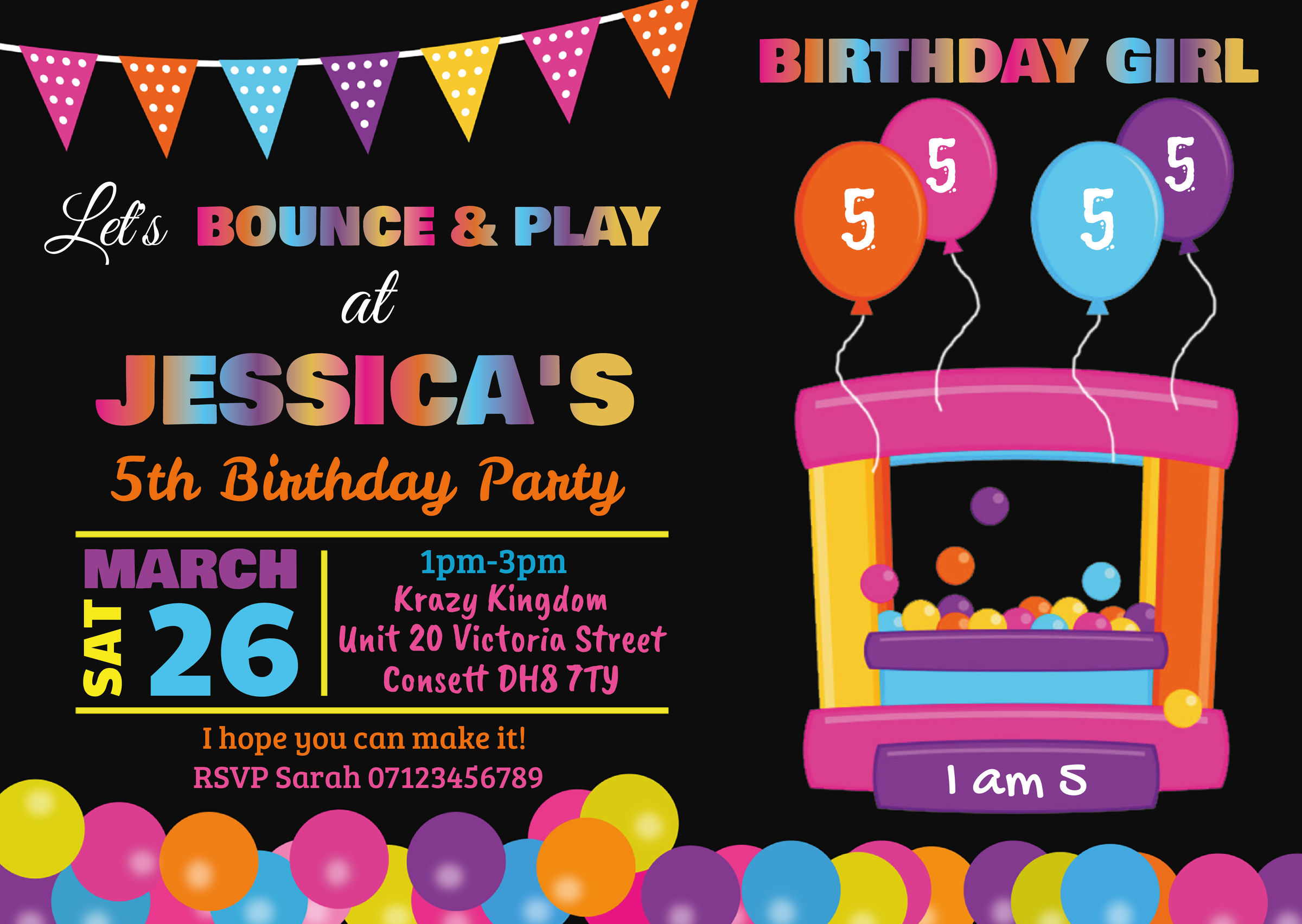 personalised-girl-bouncy-castle-invitations-softplay-party